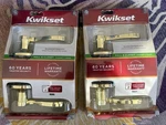 Kwikset Hall & Closet Lever Polished Brass Lido 97200-664 Of Open Box. Fixed Price $53.99.