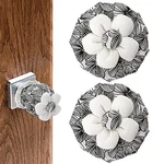 Sliverdew 2 Pcs Door Knob Covers Floral Protector Soft Round Black. Fixed Price $11.72.
