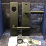 Signature Hardware Contemporary Round Lever Solid Brass Right Hand- Satin Black. Fixed Price $109.88.