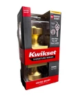 Kwikset Pismo Satin Brass Keyed Entry Square Door Knob With Smartkey Security. Fixed Price $34.88.