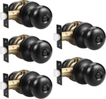 Gobekor 5 Pack Matte Black Privacy Door Knob(keyless),. Fixed Price $56.76.
