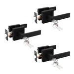 Probrico 3 Entry Door Lever With Lock And Key,entrance Pack, Black. Fixed Price $92.99.