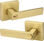 Brushed Gold Door Handles, Keyed Entry Handle, Heavy Duty Entrance. Fixed Price $42.92.