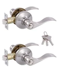 (2 Pack Door Levers Interior Keyed Difference Entry Front/bedroom Handle.... Fixed Price $50.58.