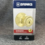 Brinks Keyed Entry Door Knob Tulip Style Exterior Gold Polished Brass. Fixed Price $11.88.