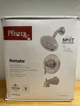 Pfister 8P8-RNGS Renato Single Control Tub & Shower Spot Defense Brushed Nickel. Fixed Price $54.95.