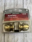 Defiant Keyed Entry Goldtone Door Knob - 2 Keys Mdl.# 154 709 Sealed New. Fixed Price $12.89.