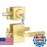 Asidrama Gold Deadbolt Lock Round Exterior Keyed Front Entry Door. Fixed Price $64.93.