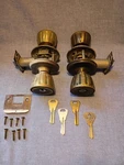 Vintage Weiser Door Knobs -TWO(2) Locking With Keys- Used, Working. Fixed Price $60.00.