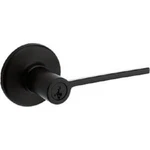 (6)-KWIKSET Ladera Keyed Entry Door Lever Smartkey, Matte Black 94050-616. Fixed Price $281.82.