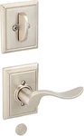 Schlage Accent Lever Right Satin Nickel Dummy Interior Handle Set W/ Deadbolt. Fixed Price $35.99.