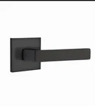 Emtek Dumont Right Handed Privacy Door Lever Set With Square Rose In Flat Black. Fixed Price $90.00.