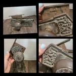 Antique Door Set Victorian Backplate Knob Mortise Lock Reclaimed. Fixed Price $20.00.