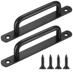 Cabinet Door Handles, 2 Pack Barn Pulls, Steel Drawer Black. Fixed Price $17.98.