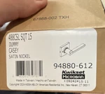 Kwikset Casey Dummy Door Lever Satin Nickel 488CSL Sqt 15 Easy To Install. Fixed Price $7.60.