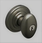 Schlage Egg Knob Keyed Danbury Antique Pewter FA51 Dnb 620 Siena Andover Rose. Fixed Price $49.99.