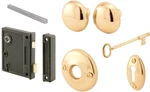 Prime-line 2437 Vertical Trim Vintage Lock Set Cast Steel, Brass Plated Knob. Fixed Price $26.67.