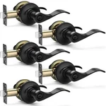 5 Pack Matte Black Door Handles Privacy Levers, Heavy Duty Bed Bath .... Fixed Price $75.69.