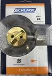 Schlage Deadbolt Lock Brass Finish Single Cylinder Ez Installation. Fixed Price $18.00.