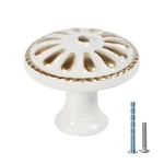 White Cabinet Knobs For Kitchen Farmhouse Drawers Vintage Round.... Fixed Price $26.49.