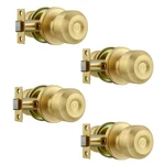 Leydebong 4-PACK Gold Passage Knobs, Indoor, Easy Install, Satin Brass Fini. Fixed Price $87.66.