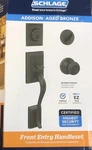 Schlage Addison Aged Bronze Single Cylinder Door Handleset With Georgian Knob. Fixed Price $56.69.