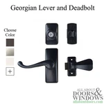 Ideal Georgian Storm Door Lever Handle W/ Keyed Deadbolt Black 1/4" Offset. Fixed Price $94.61.