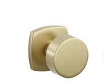 Emtek Round Knob With Urban Modern Rosette - Satin Brass C5316ROUUS4. Fixed Price $110.00.
