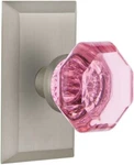 Nostalgic Warehouse Studio Plate Single Dummy Waldorf Pink Door Knob Satinnickel. Fixed Price $39.99.