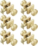 Brushed Gold Door Knobs - 6 Pack Pismo With Modern Square Rosette. Fixed Price $110.99.