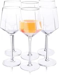 Cellar Door Decor Wine Glasses - Set Of 6 Crystal Hexagon Hand Blown. Fixed Price $39.99.