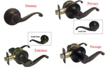 Oil Rubbed Bronze Door Handle Lever Knobs Privacy Passage Entry Keyed Locks. Fixed Price $38.49.