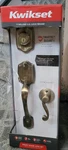 Kwikset Belleview Antique Brass Front Entry Door Handleset Lock W/ Lh Lido Lever. Fixed Price $89.99.