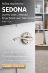 Kwikset Sedona Dummy Door Lh Handle, Single Sided Lever Satin Nickel 97881-024. Fixed Price $39.99.