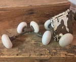 White Vintage Porcelain Door Knob Sets Three Of 2 One Has. Fixed Price $45.00.