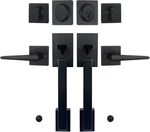Matte Black Double French Door Handle Set With Deadbolt & Lever, Reversible. Fixed Price $168.99.