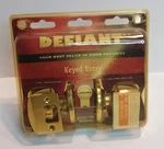 Defiant Keyed Entry Doorknob Polished Brass 2-KEYS Included & 4-WAY Latch. Fixed Price $19.95.