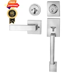 Azdele Front Door Handle Deadbolt Set, Lock Satin Nickel. Fixed Price $88.98.