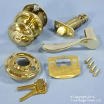 Left Weslock Traditonale Impresa 640 Polished Brass Keylock Knob Bordeau Latch. Fixed Price $123.49.