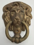 Vintage Solid Brass Gold Lion Head Door Knocker Small. Fixed Price $30.00.