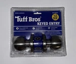 Tuff Bros Keyed Entry Lock, Satin Nickel Ball - Doorknob. Fixed Price $6.99.