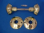 Brass Finish Door Knobs & Escutcheon Vintage Style. Fixed Price $14.99.