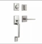 Gua Oyh Front Door Handleset Satin Nickel With Lever.... Fixed Price $44.00.