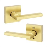 Kwikset Halifax Square Passage Hall & Closet Handle Satin Brass 97200-923. Fixed Price $25.20.
