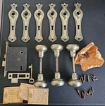 Corbin Johns Door Knobs, Backplates, Mortise Lock W/key Vtg 1930S St. John's. Fixed Price $225.00.