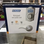 Schlage Keypad Deadbolt Security Lock Set Accent Door Lever Brushed Nickel. Fixed Price $74.95.