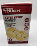 Hyper Tough Ansi Grade 3 Keyed Entry Deadbolts Polished Brass Single Cylinder. Fixed Price $20.00.