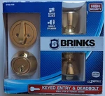 Brinks 2102-105 Tulip Style Keyed Entry Door Knob And Deadbolt Polished Brass. Fixed Price $13.95.