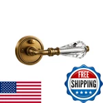 Sorwduerm 1 Pack Antique Brass Glass Door Privacy Crystal Levers. Fixed Price $86.76.