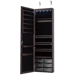 Wall Door Mounted Led Mirror Jewelry Cabinet Armoire Home W/6 Drawers Brown. Fixed Price $107.99.